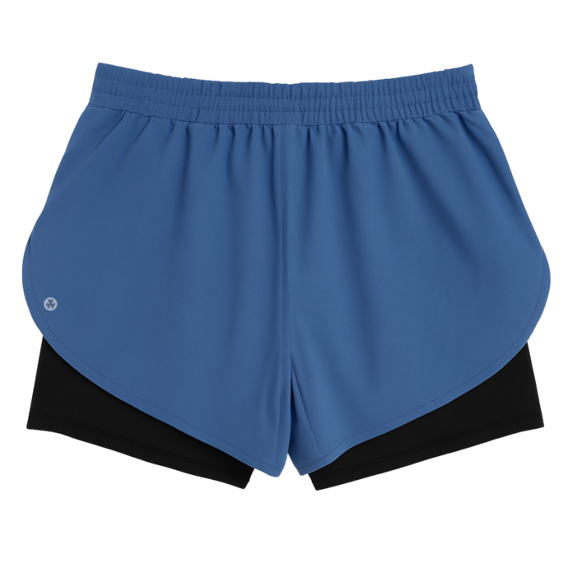 WOMEN'S DOUBLE LAYER SPLIT SHORTS