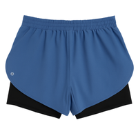 WOMEN'S DOUBLE LAYER SPLIT SHORTS