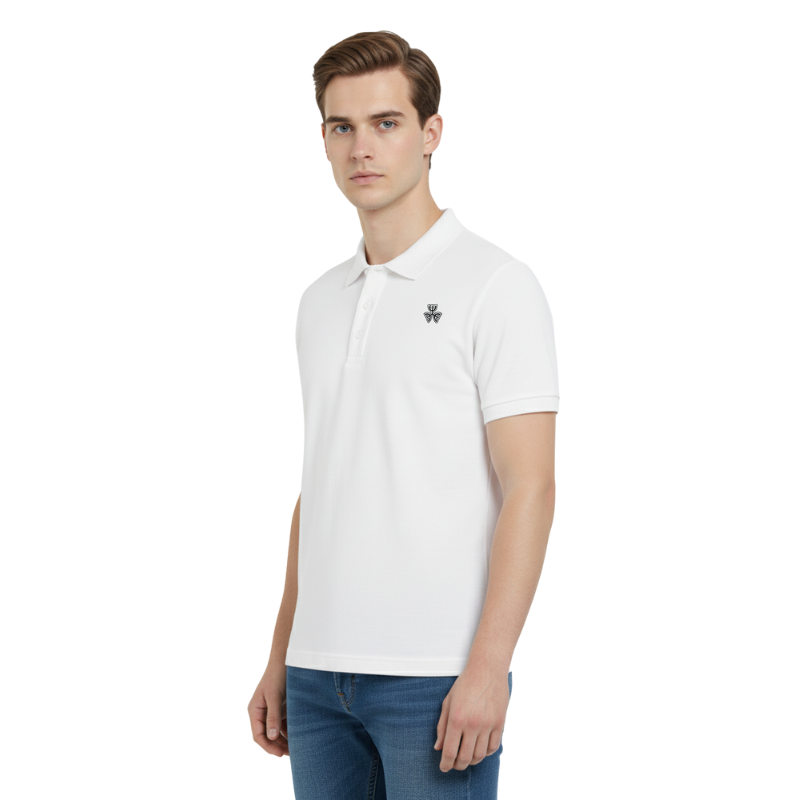 EMBROIDERED LOGO POLO SHIRT WHITE