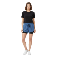 WOMEN'S DOUBLE LAYER SPLIT SHORTS