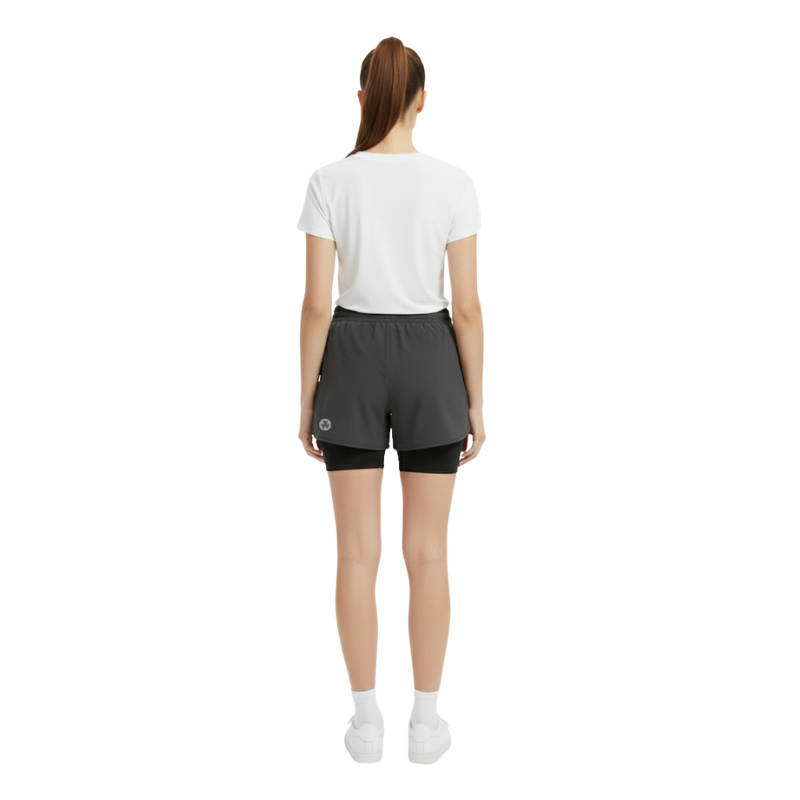 MEN DRAWSTRING WAIST 2 IN 1 SPORTS SHORTS