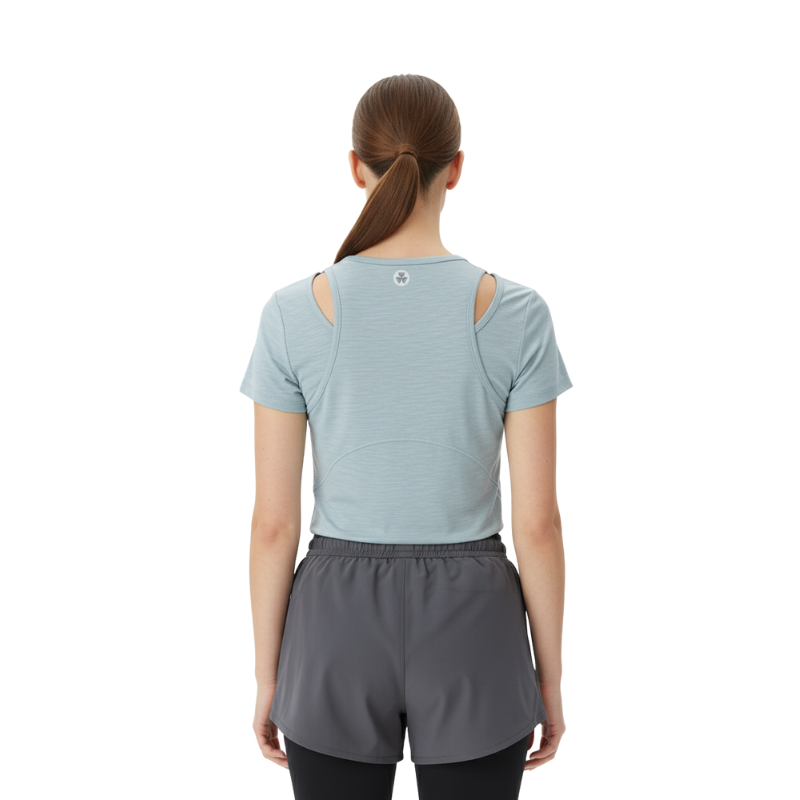 WOMAN ROUND BOTTOM CURVED HEM T SHIRTS