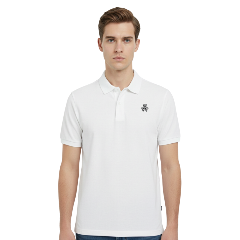 EMBROIDERED LOGO POLO SHIRT WHITE