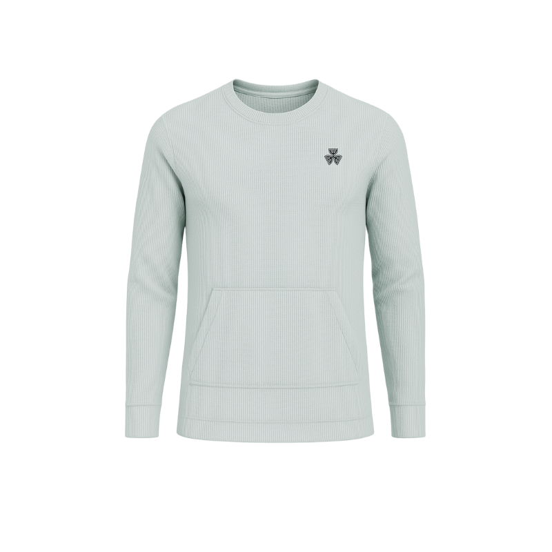 WAFFLE CREW NECK LONG-SLEEVE T-SHIRT