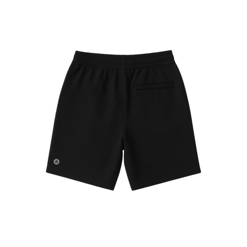 BLACK MEN SHORTS WITH DRAWSTRING CLOSURE
