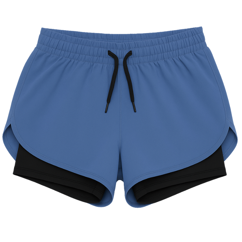 WOMEN'S DOUBLE LAYER SPLIT SHORTS