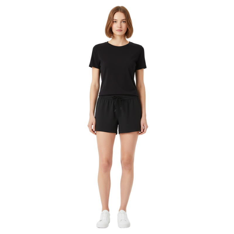 HIGH WAISTED DRAWSTRING SIDE POCKET SPLIT SHORTS