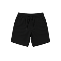 BLACK MEN SHORTS WITH DRAWSTRING CLOSURE