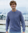 CREW NECK ACID WASH SWEATER