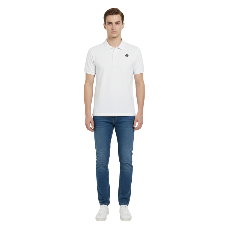 EMBROIDERED LOGO POLO SHIRT WHITE