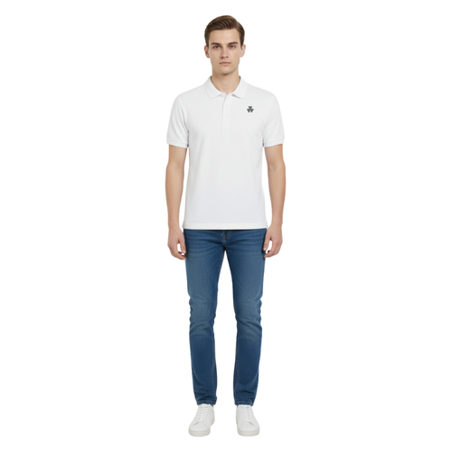 EMBROIDERED LOGO POLO SHIRT WHITE