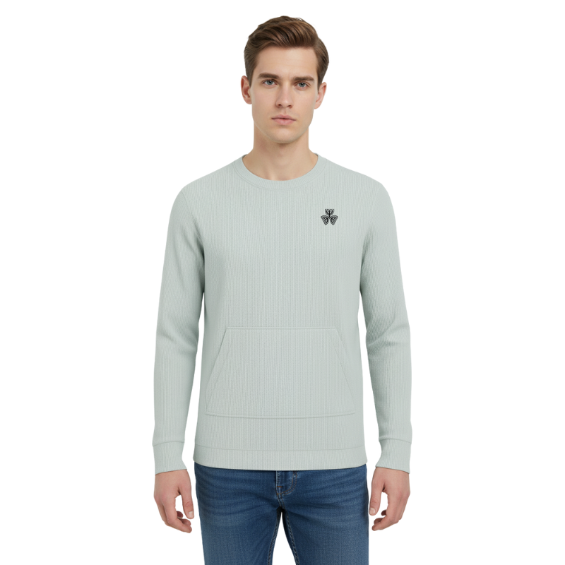 WAFFLE CREW NECK LONG-SLEEVE T-SHIRT