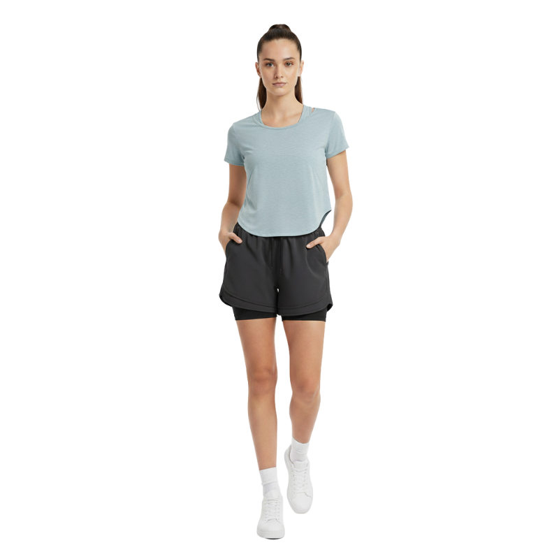 WOMAN ROUND BOTTOM CURVED HEM T SHIRTS