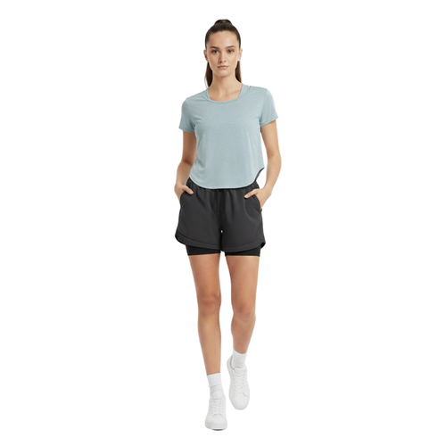 WOMAN ROUND BOTTOM CURVED HEM T SHIRTS