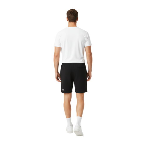 BLACK MEN SHORTS WITH DRAWSTRING CLOSURE