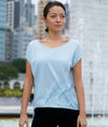 WOMENS FLORAL PRINT DRAWSTRING SHORT SLEEVE TEE
