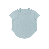 WOMAN ROUND BOTTOM CURVED HEM T SHIRTS