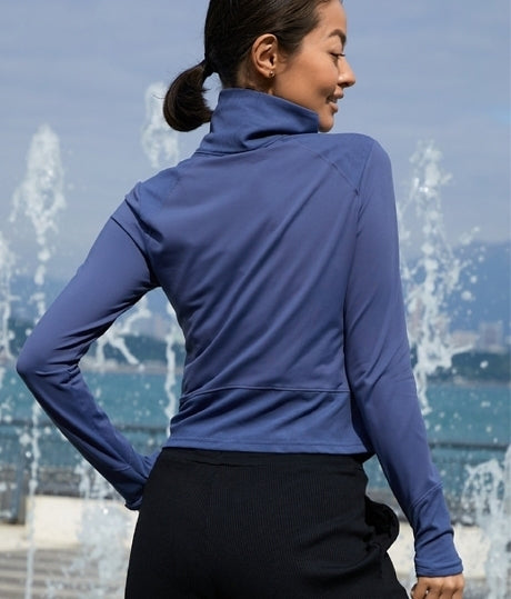 WOMENS ZIP UP STRETCHY WORK OUT TRACK JACKET