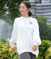 WOMENS OVERSIZED EMBROIDERY SWEATSHIRT WITH PRINT
