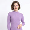 Lavender Ribbed Mock-Neck Pullover