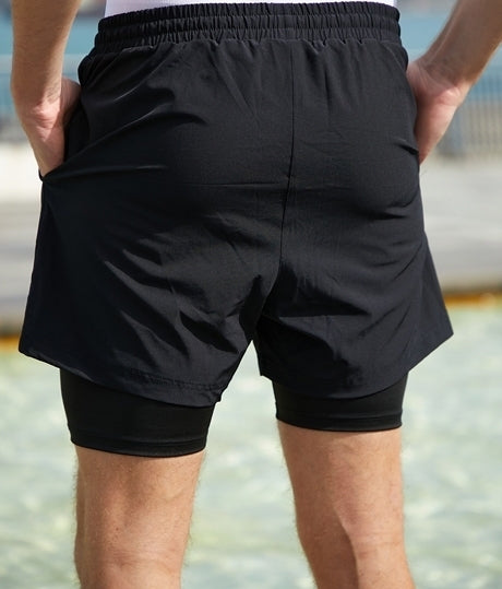 MEN 2 IN 1 DRY TECH RUNNING SHORTS
