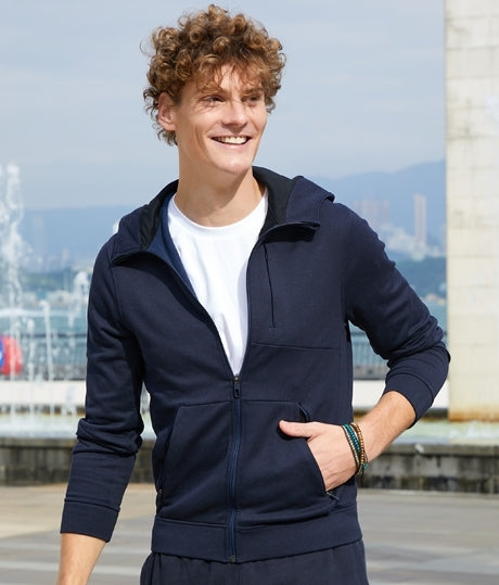 CUSTOM COTTON JERSEY ZIP-UP HOODIE