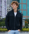Men Funnel Neck Cut And Sew Cardigan