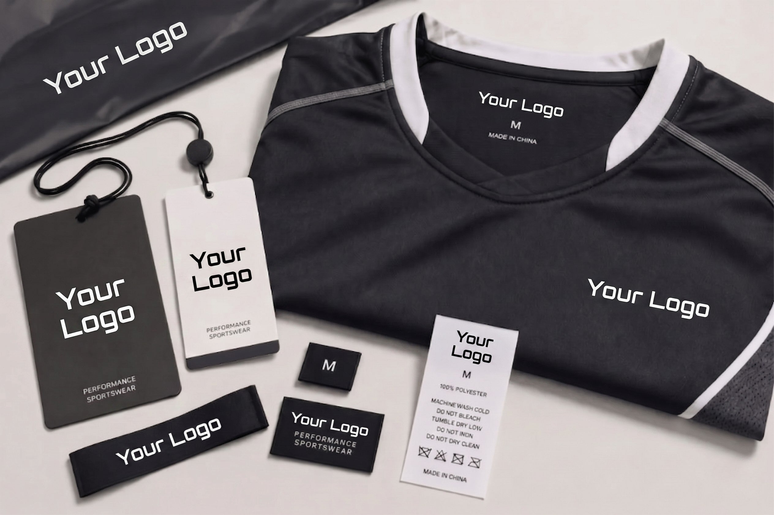 Custom woven labels hangtags and branding tags for private label apparel.