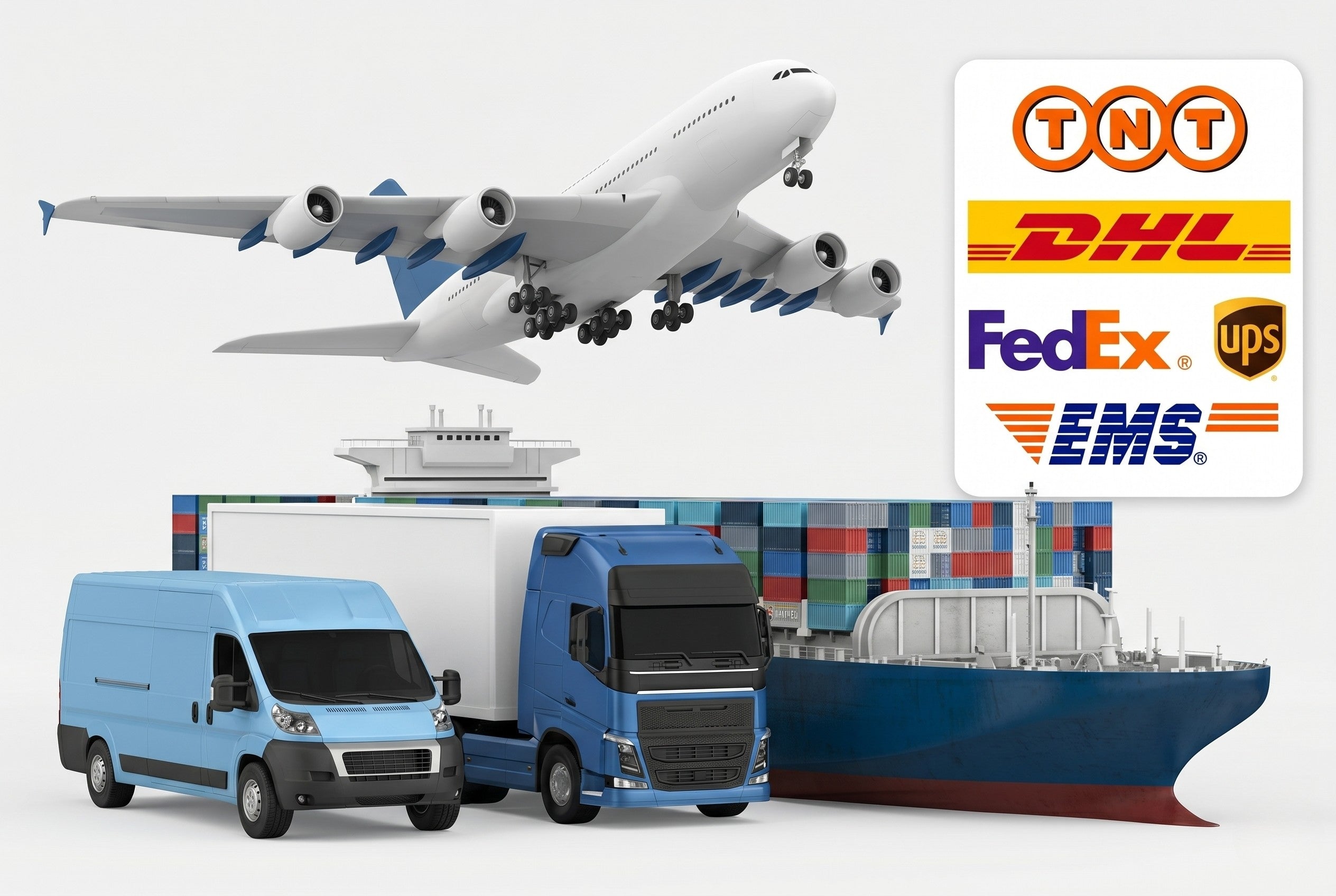 global logistics alongside major courier logos. — TALON OEM manufacturing