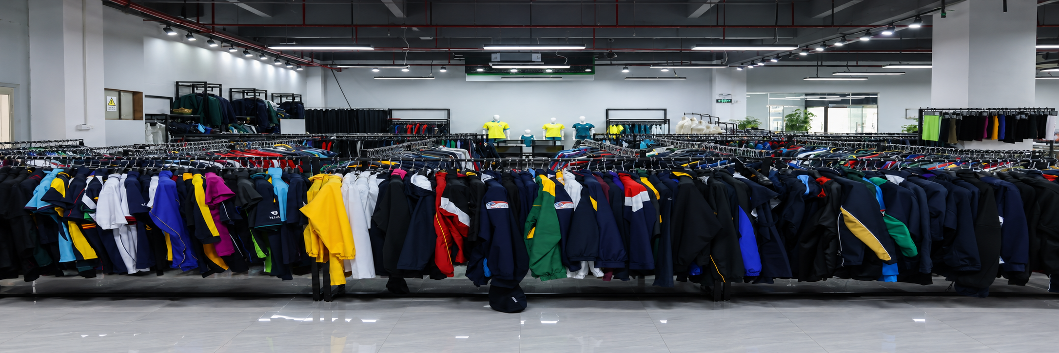 Talon sportswear showroom with custom team apparel and uniforms